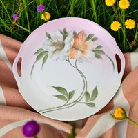 Vintage Z.S. & G. Bavaria Floral Plate, 11" Hand-Painted Porcelain Dresser Tray, Vanity Dish, Gift for Her, Home Decor