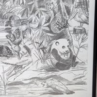 1998 S.G. Thautatta Signed Surrealist Jungle Nature Framed Print