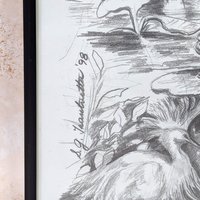 1998 S.G. Thautatta Signed Surrealist Jungle Nature Framed Print