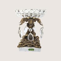 Vintage Crystal and Italian Marble Covered Candy Dish Chandelier Pedestal Jar