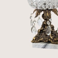 Vintage Crystal and Italian Marble Covered Candy Dish Chandelier Pedestal Jar