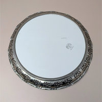 1960s BMF Germany Floral Porcelain Tray with Silver Plate Gallery Rim