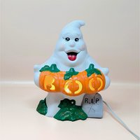 1980s Atlantic Mold Ceramic Ghost Halloween Light