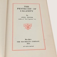 Antique The Pentecost Of Calamity By Owen Wister Hardcover Book