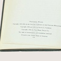 1922 Puddnhead Wilson by Mark Twain