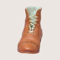 1910s Unmarked Men's High Top Ceramic Shoe Figurine