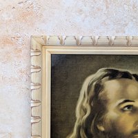1960s Warner Sallman Head of Christ Framed Lithograph Print