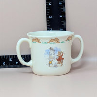 1984 Royal Doulton Bunnykins Sledding 2 Handled Mug