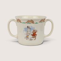 Vintage Royal Doulton Bunnykins Sledding Mug. Two-Handled Cup