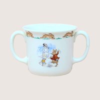 1984 Royal Doulton Bunnykins Sledding 2 Handled Mug