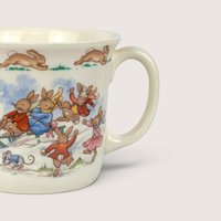 Vintage Royal Doulton Bunnykins Sledding Mug. Two-Handled Cup