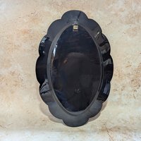 1960s Asian Black Lacquer Mother of Pearl Inlaid Wall Platter