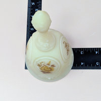 Vintage Fenton Chocolate Rose Cameo Satin Medallion Bell
