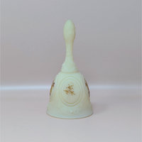 Vintage Fenton Chocolate Rose Cameo Satin Medallion Bell