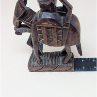 Mid Century Hand Carved African Wooden Woman on Horse
