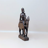Mid Century Hand Carved African Wooden Woman on Horse