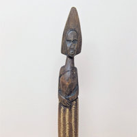 Mid Century Hand Carved African Wooden Tall Figure Statue