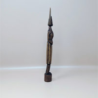 Mid Century Hand Carved African Wooden Tall Figure Statue