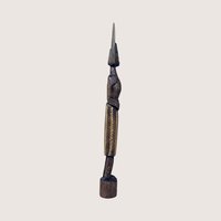 Mid Century Hand Carved African Wooden Tall Figurine