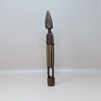 Mid Century Hand Carved African Wooden Tall Figure Statue
