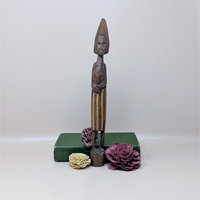 Mid Century Hand Carved African Wooden Tall Figure Statue