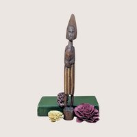 Mid Century Hand Carved African Wooden Tall Figurine