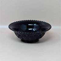 1940s LE Smith Ebony Black Glass Diamond Block Bowl