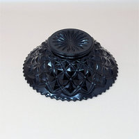 1940s LE Smith Ebony Black Glass Diamond Block Bowl