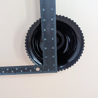1940s LE Smith Ebony Black Glass Diamond Block Bowl