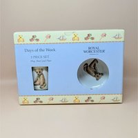 Royal Worcester Monday Child Teddy Bear Nursery Set