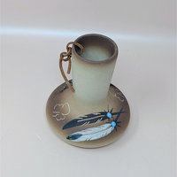 1980s Betty Selby Studio Pottery Vase Feather Design