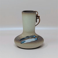 1980s Betty Selby Studio Pottery Vase Feather Design
