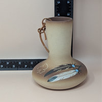 1980s Betty Selby Studio Pottery Vase Feather Design