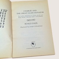 1972 Roald Dahl Charlie and the Great Glass Elevator Paperback Book