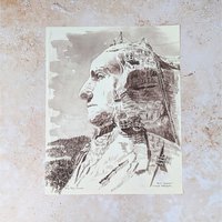 Vintage Rose Mary Goodson Mount Rushmore Sepia Art Print Set