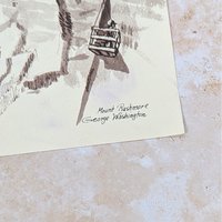 Vintage Rose Mary Goodson Mount Rushmore Sepia Art Print Set