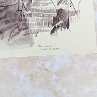 Vintage Rose Mary Goodson Mount Rushmore Sepia Art Print Set