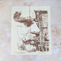 Vintage Rose Mary Goodson Mount Rushmore Sepia Art Print Set