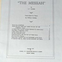 1951 The Messiah Selections Piano Book G.F. Handel Sotfcover Book