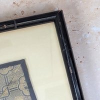 1900s Chinese Silk Embroidery Framed Sleeve Band Wall Hanging