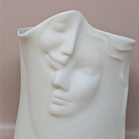 2005 Blue Sky Lund Signed Porcelain Face Vase