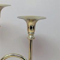 1980s Gold Horn Taper Candle Holder