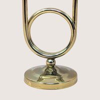 1980s Gold Tone Horn Taper Candle Holder