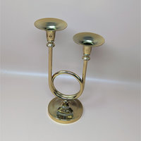 1980s Gold Horn Taper Candle Holder