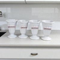 Vintage Smuckers Ceramic Ice Cream Cups, Set of 4, Sundae Dishes, Collectible Kitchenware, Smuckers Memorabilia, Ice Cream Party
