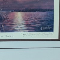 1980s Rhynard Klingbeil Mallards at Sunset Framed Signed Numbered Print