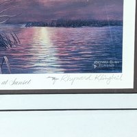 1980s Rhynard Klingbeil Mallards at Sunset Framed Signed Numbered Print