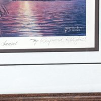 1980s Rhynard Klingbeil Mallards at Sunset Framed Signed Numbered Print