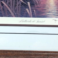 1980s Rhynard Klingbeil Mallards at Sunset Framed Signed Numbered Print