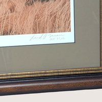 2002 David A Maass Tomahawk Trail Pheasants Framed Wildlife Print